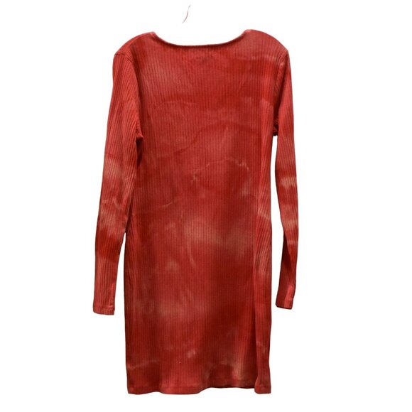 Women's Wild Fable Red Custom Bleach Dye Soft Form Fitting T-shirt Dress Size XX - Picture 2 of 5